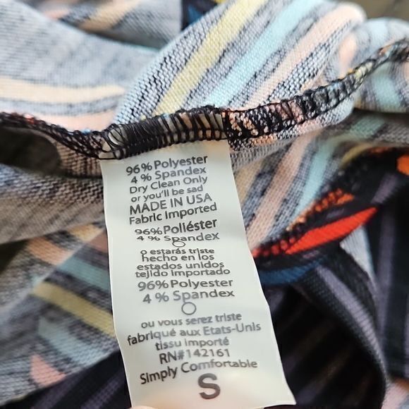 LulaRoe Sarah Open Front Duster Cardigan with Colorful Chevron Stripes Sz S NWT - Picture 14 of 15